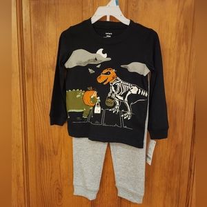 NWT Carter's Toddler Matching Set - 24M Halloween Trick-or-Treat Dinosaurs